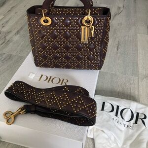 Authentic Dior Lady Dior My ABCDior Studded Bag